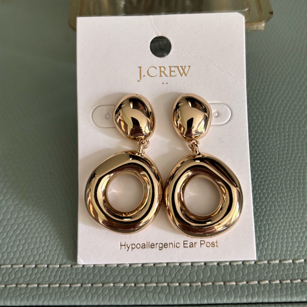 J. Crew Factory Gold Color Earrings, Nwt